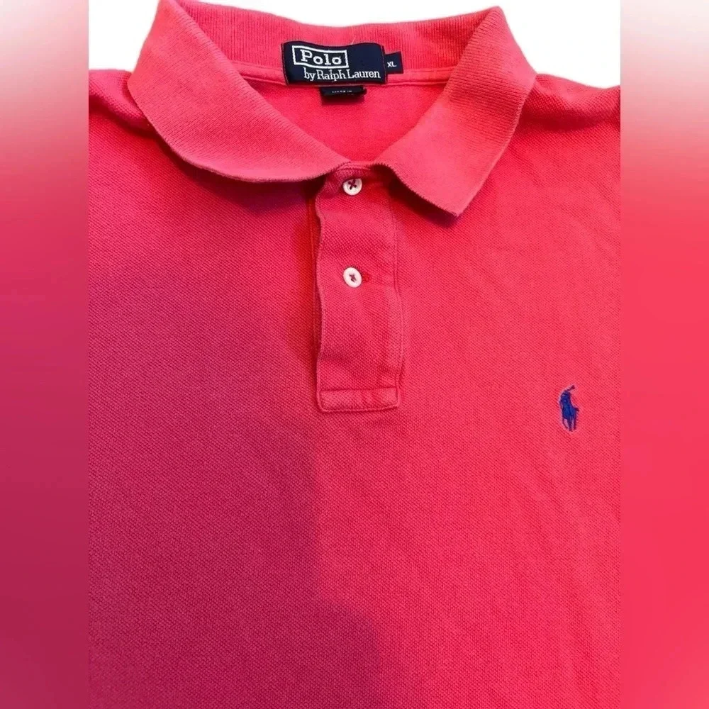 Polo Ralph Lauren Men's Red Watermelon Short Sleeve 2 Button Polo Shirt Size XL